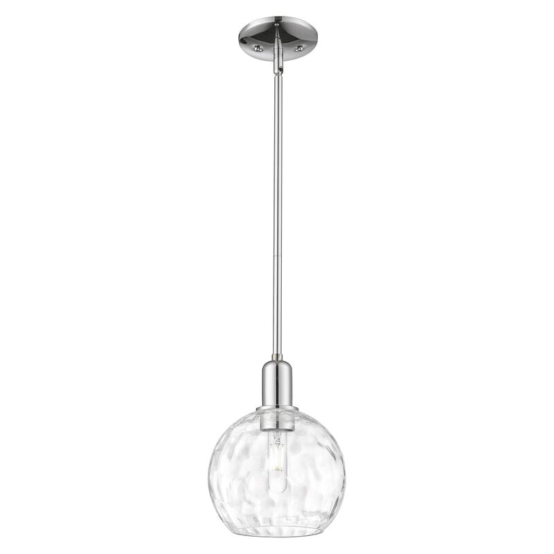 Innovations Lighting Endless Possibilities Arcadia - Athens Water Glass - 1 Light 8" Stem Hung Mini Pendant - Clear Water Glass/Polished Chrome