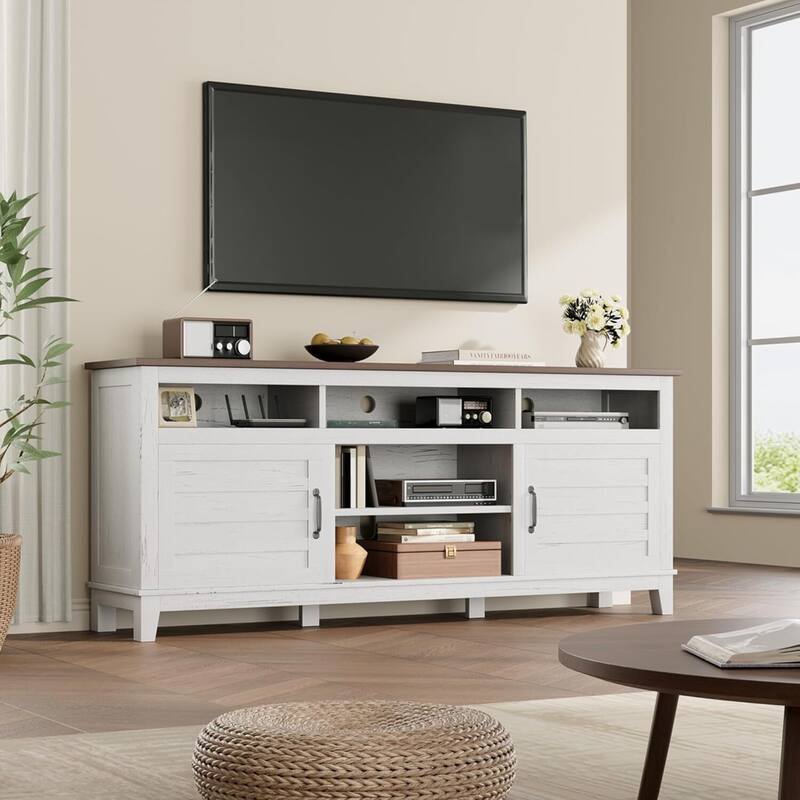 70.9" Entertainment Center TV Stand with Adjustable Shelves, Cabinet