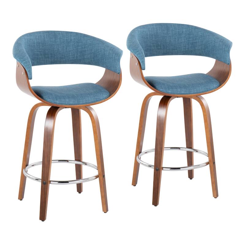 Carson Carrington Sauda 26" Fixed-Height Counter Stool with Bent Wood Legs (Set of 2)