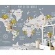 preview thumbnail 5 of 4, GK Wall Design World Map and Animal Kids Removable Wallpaper