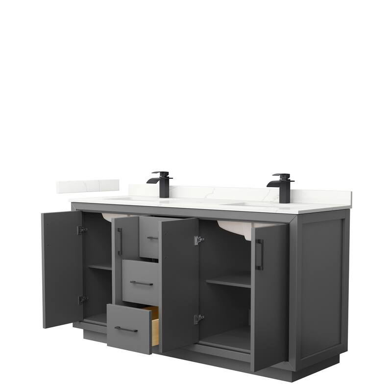 Icon 66-inch Double Vanity, Quartz Top