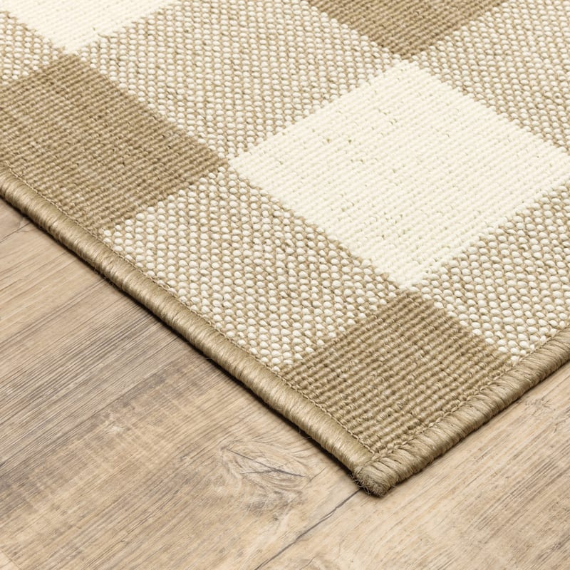Style Haven Gingham Check Indoor/Outdoor Area Rug..