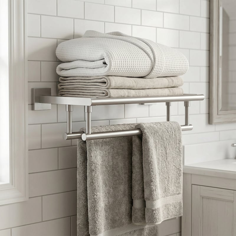 WOWOW Two Towel Holders Wall mounted Towel Rack
