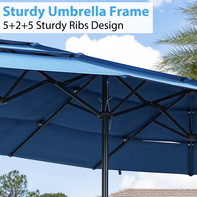 15ft Patio Umbrella with 3-Tiers Umbrella Top without Base