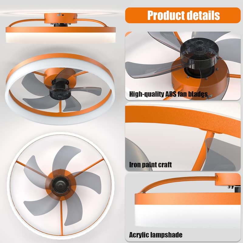 Ceiling Fans with Lights Dimmable LED Embedded installation of thin modern ceiling fans
