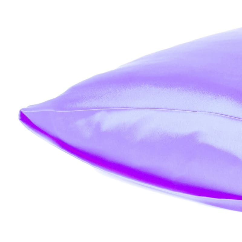 HomeRoots Purple Dreamy Set Of 2 Silky Satin Standard Pillowcases