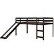 preview thumbnail 15 of 14, Twin Size Wooden Loft Bed with Slide and Ladder