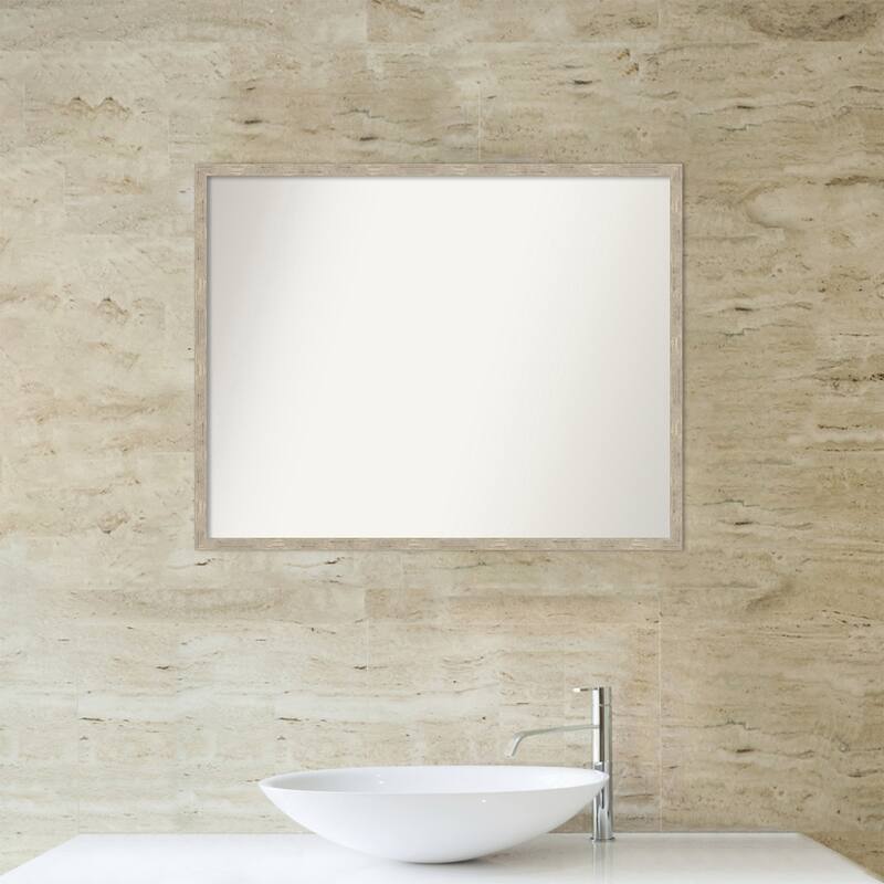 Imprint Non-Beveled Wood Framed Bathroom Vanity Wall Mirror