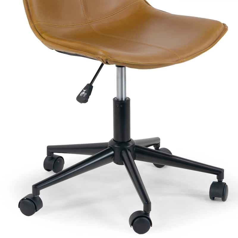 Amery Light Brown Faux Leather Adjustable Height Swivel Office Chair