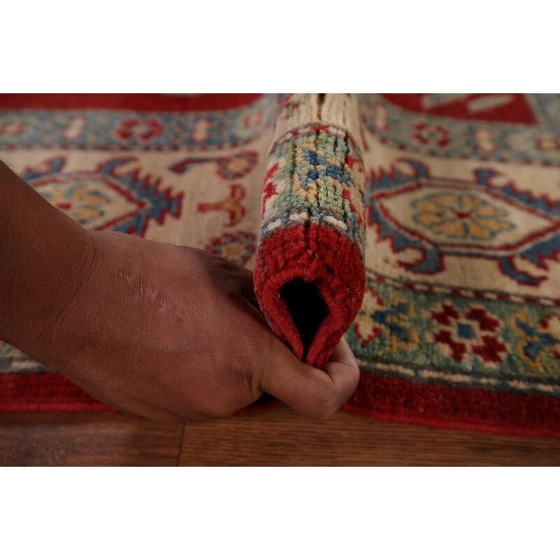 Traditional Kazak Area Rug Hand-Knotted Wool Carpet - 5'1" x 7'0"