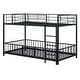 preview thumbnail 17 of 17, Twin over Twin Size Metal Bunk Bed with Slide and Guardrails, Black