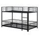 preview thumbnail 15 of 78, Versatile Metal Bunk Bed with Slide & Ladder, Heavy Duty Low Bunk Beds with Safety Guardrail & Small Door for Girls Boys