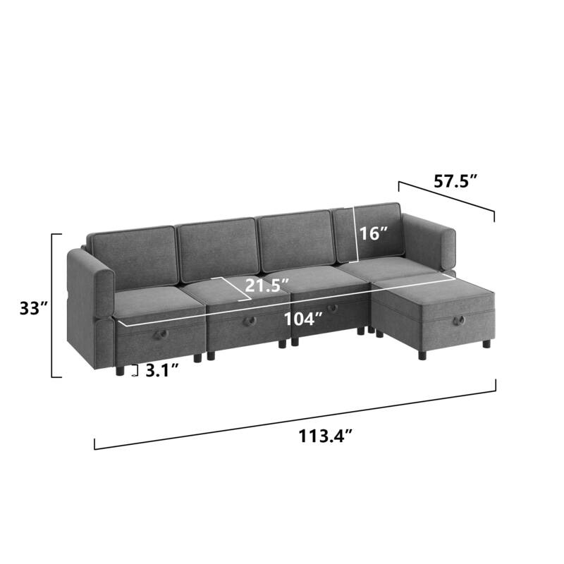 Loveseat Sofa with Storage Seat