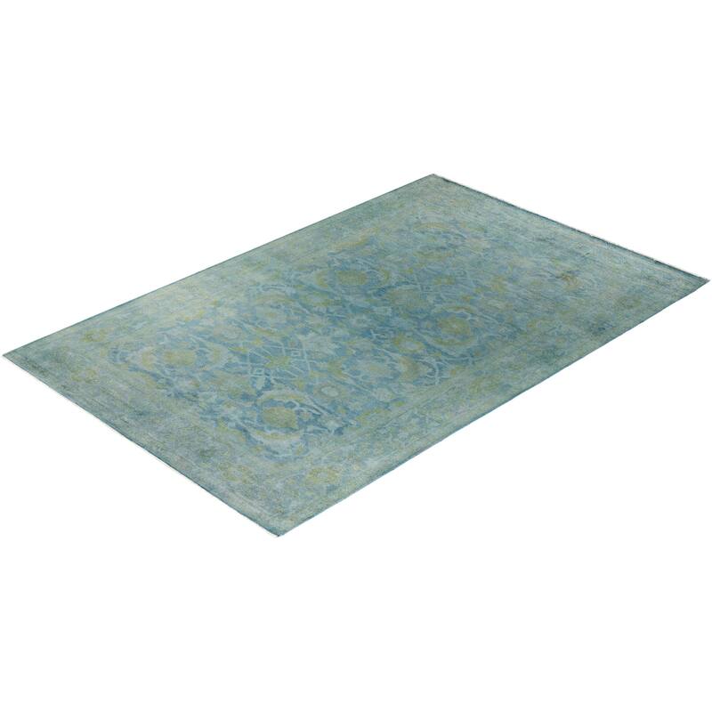 Vibrance, One-of-a-Kind Hand-Knotted Area Rug - Gray, 6' 2" x 9' 5" - 6' 2" x 9' 5"