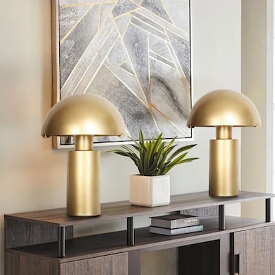 Mushroom Table Lamp Metal Gold Dome Table Lamps (Set of 2)