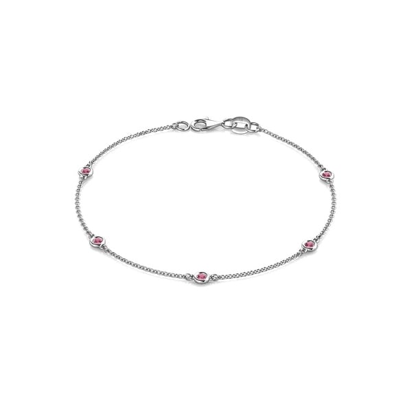 TriJewels 5 Stone Petite Gemstone Womens Station Bracelet 14K Gold. Opens flyout.