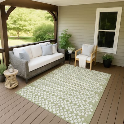 Machine Washable Indoor/ Outdoor Modern Ailey Chantille Rug