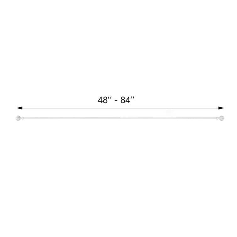 Acroma Adjustable Single Curtain Rod and Coordinating Finial Set