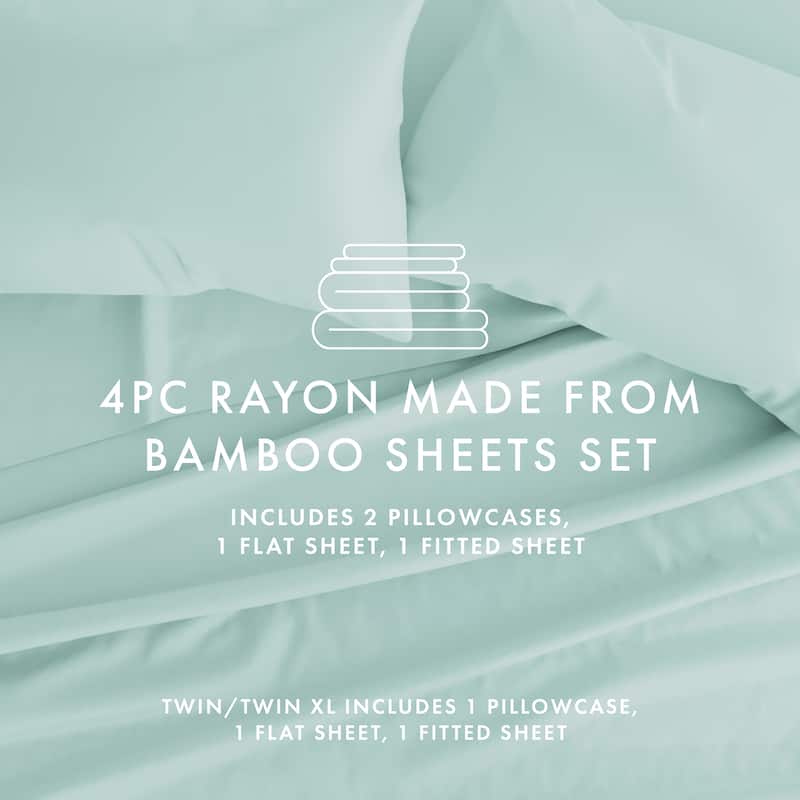 Simply Soft Premium Rayon from Bamboo 4-piece Luxury Bed Sheet Set