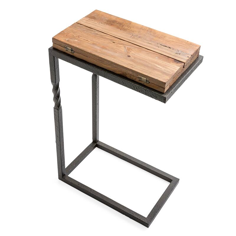 Deep Creek Rustic Pull-Up Table with Fold-Out Leaves in Wood and Metal