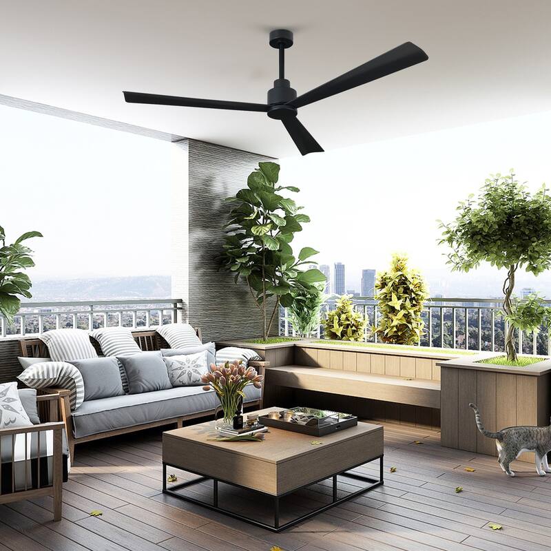 52-inch Modern Indoor Outdoor 6-Speed Reversible Ceiling Fan with Remote