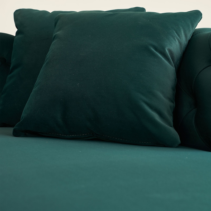 66.9''Velvet Chaise Lounge,Luxury Modern Chaise Furniture,Tufted Back With 2pcs Toss Pillows