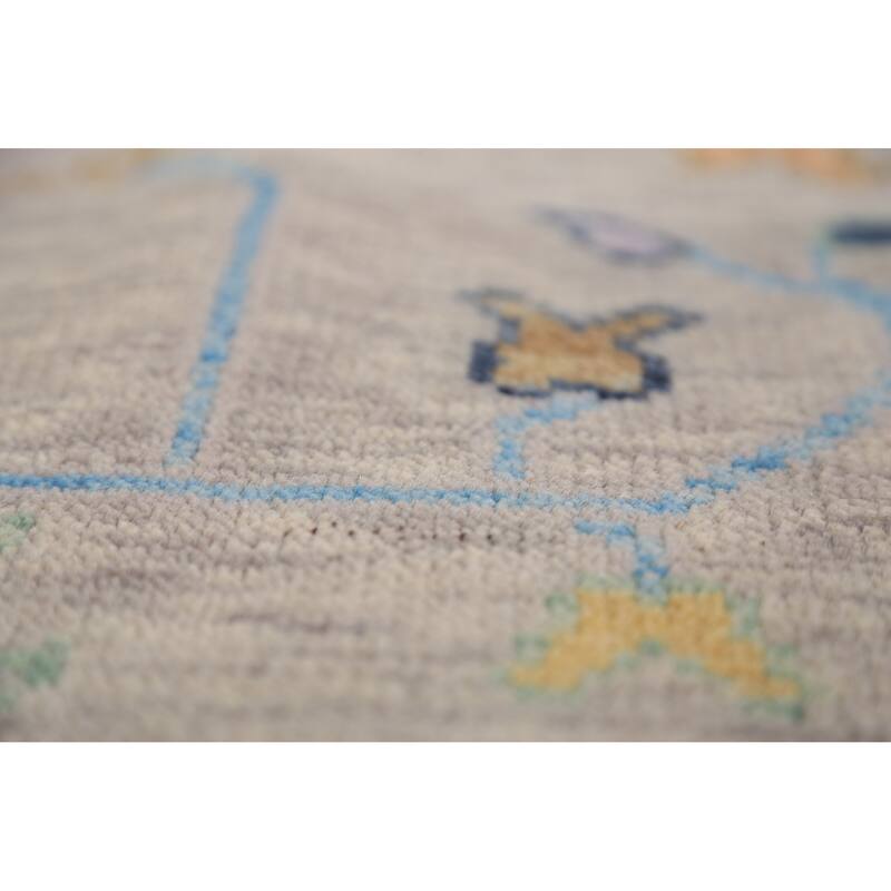 Floral Oushak Indian Area Rug Hand-Knotted Bedroom Wool Carpet - 7'10"x 9'9"