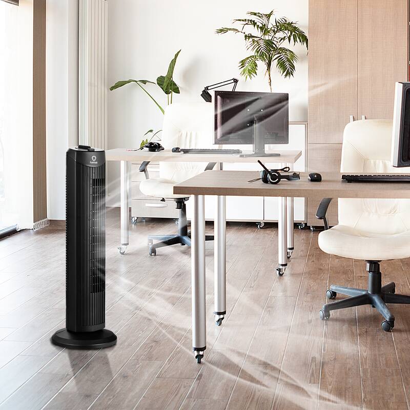 Fantask 35W 28''Oscillating Tower Fan 3 Wind Speed Quiet Bladeless