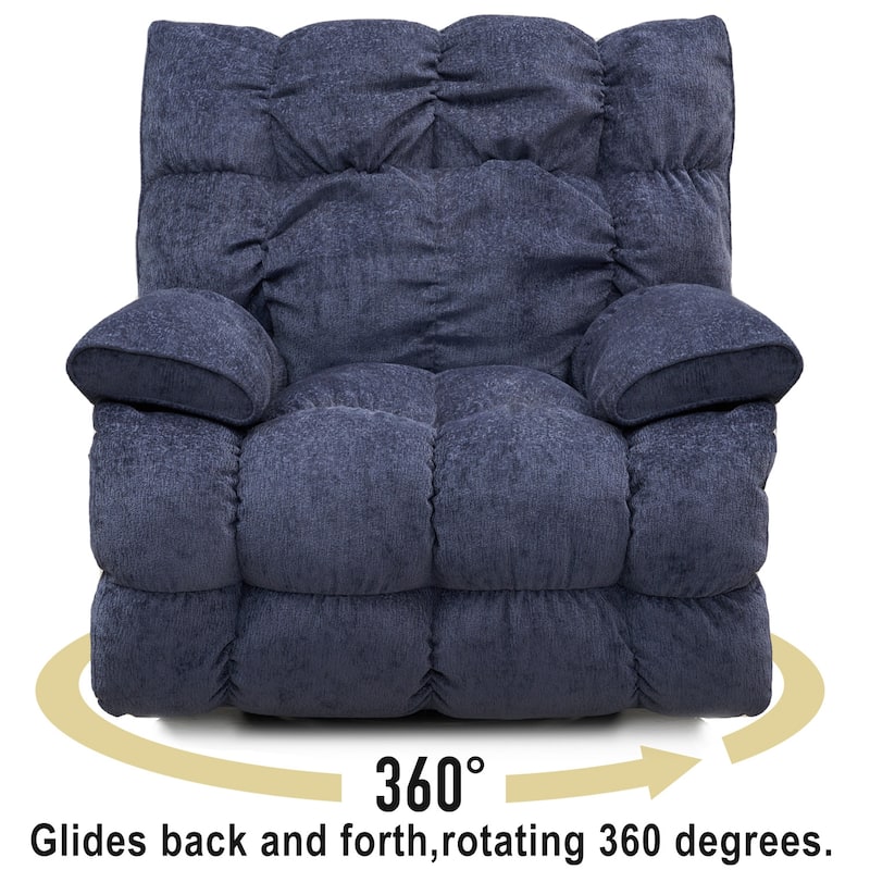 360° Swivel Electric Rocker Recliner, Plush High Backrest, Spacious Seat, Multiple Recline Positions for Ultimate Comfort