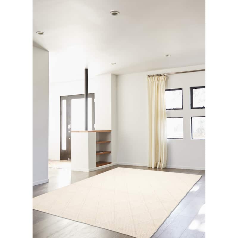ECARPETGALLERY Braid weave Sienna Cream Wool Rug - 6'1 x 8'8