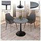 preview thumbnail 29 of 31, Bristol 27" Round Dining Table for 4 with Solid Wood Tabletop in Sleek Black Pedestal Base for Kitchen & Dining Room - 27.56"