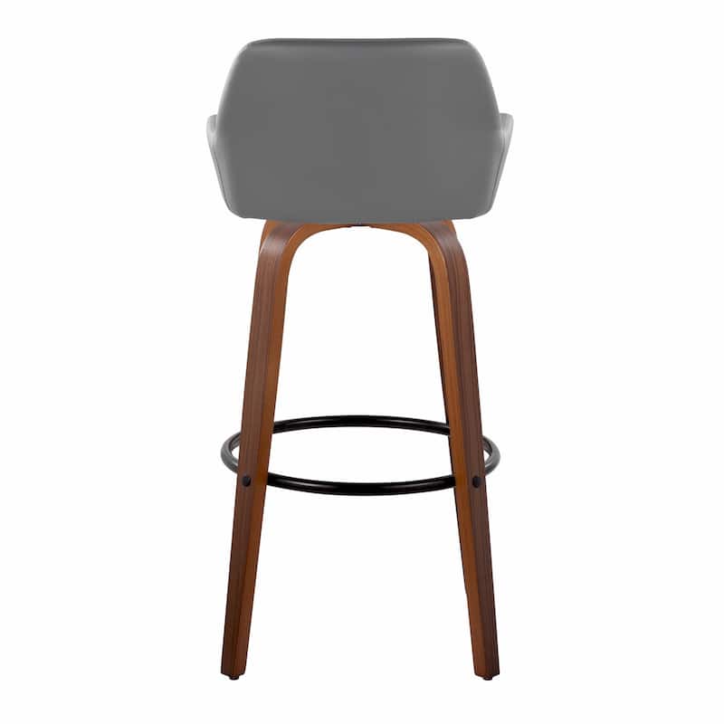 Porch & Den Galotti 30" Fixed-Height Bar Stool with Bent Wood Legs & Round Footrest (Set of 2)