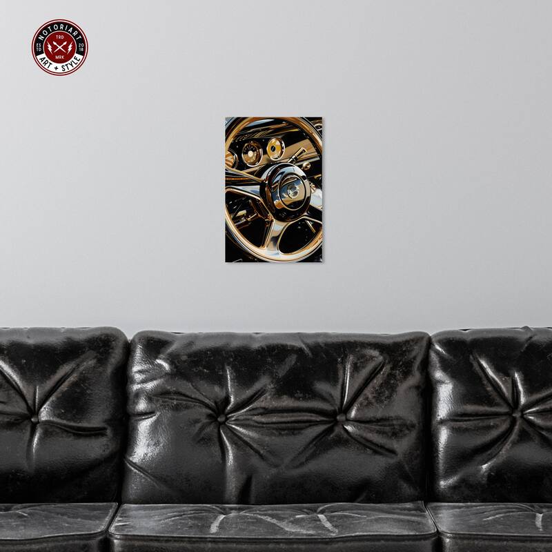 Notoriart Elegant Steering Wheel Gallery Wrapped Car 1 Piece Canvas Wall Art