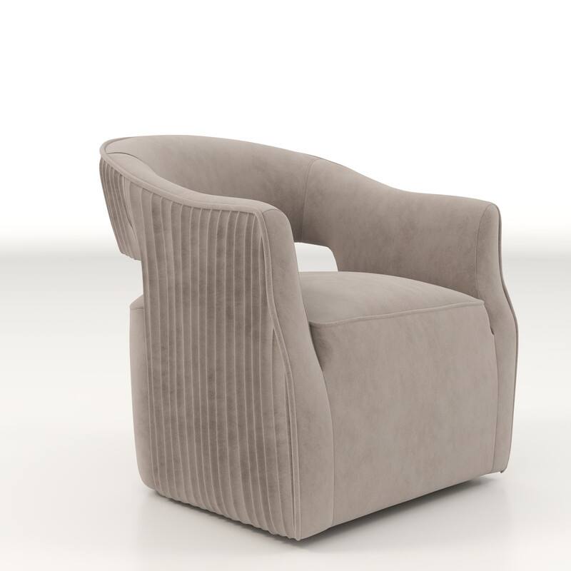 SEYNAR Modern Glam Velvet 360 Degree Swivel Open-Back Accent Armchair Set of 2