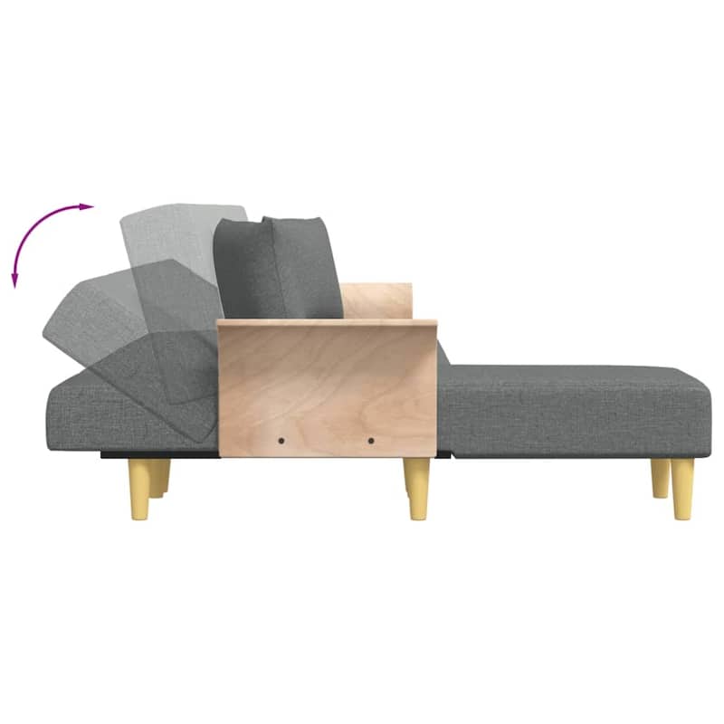 vidaXL L-shaped Sofa Bed Dark/Light Gray 109.8"x55.1"x27.6" Fabric - 109.8" x 55.1" x 27.6"
