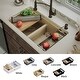 preview thumbnail 7 of 14, Karran QUWS-880 Undermount 32-1/2 in. Double Equal 50/50 Bowl Workstation Kitchen Sink