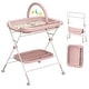 preview thumbnail 3 of 10, Adjustable Height Portable Folding Baby Diaper Changing Station with Wheels and Steel Pipe Frame