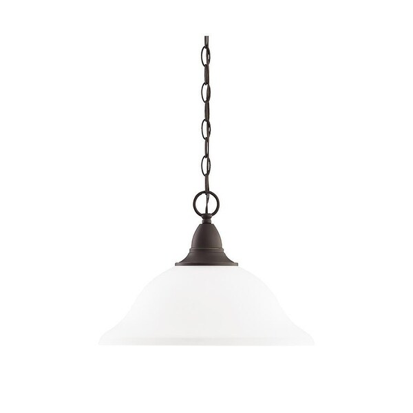 Sea Gull Lighting 65575-782 1-L Pendant Etched Glass Heirloom Bronze Finish - Bronze Finish