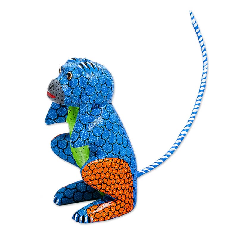 Novica Handmade Surprised Monkey Wood Alebrije Sculpture
