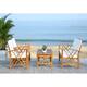SAFAVIEH Outdoor Fontana 4-piece Acacia Wood Patio Conversation Set