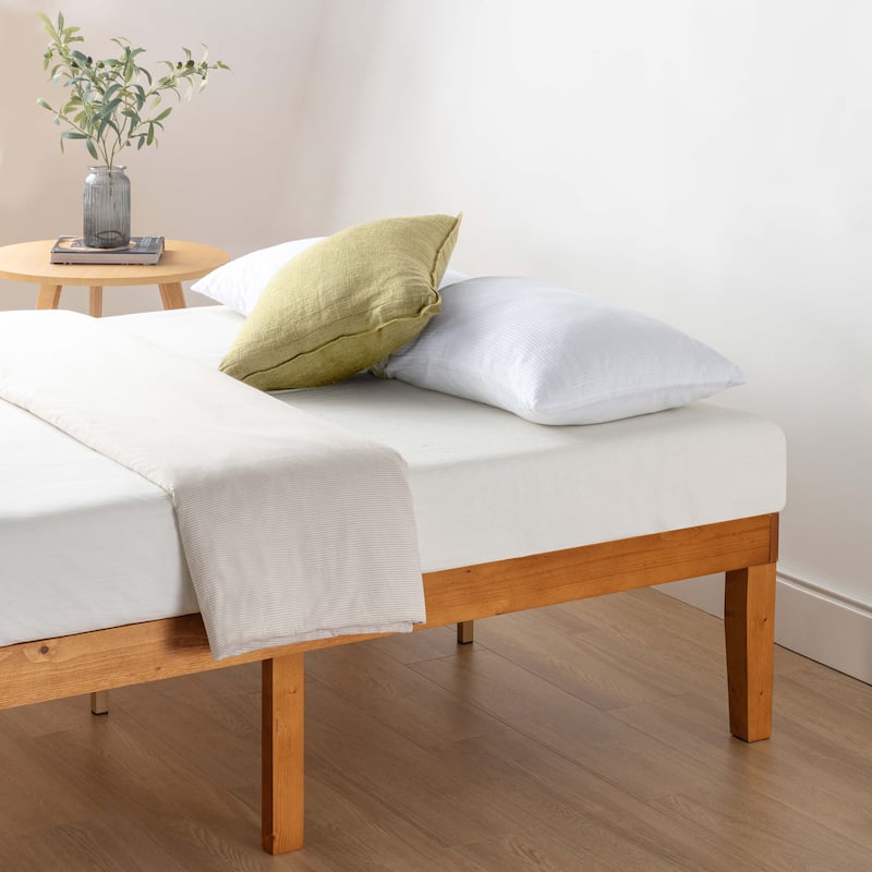 16 Inch Classic Solid Wood Platform Bed Frame in Multiple Finishes