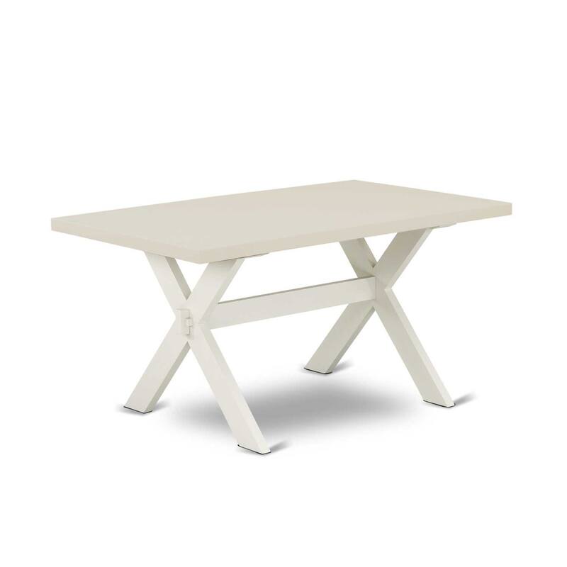 HomeStock 5-Piece Rectangle Natural Oak Finish Solid Wood Top Dining Table with 4 Parson Chair with Lattice Back