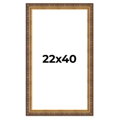 22x40 Frame Vintage Gold Solid Wood Picture Frame | 2.5 Inch Moulding
