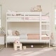 preview thumbnail 22 of 77, Walker Edison Simple Solid Wood Twin Over Twin Bunk Bed White