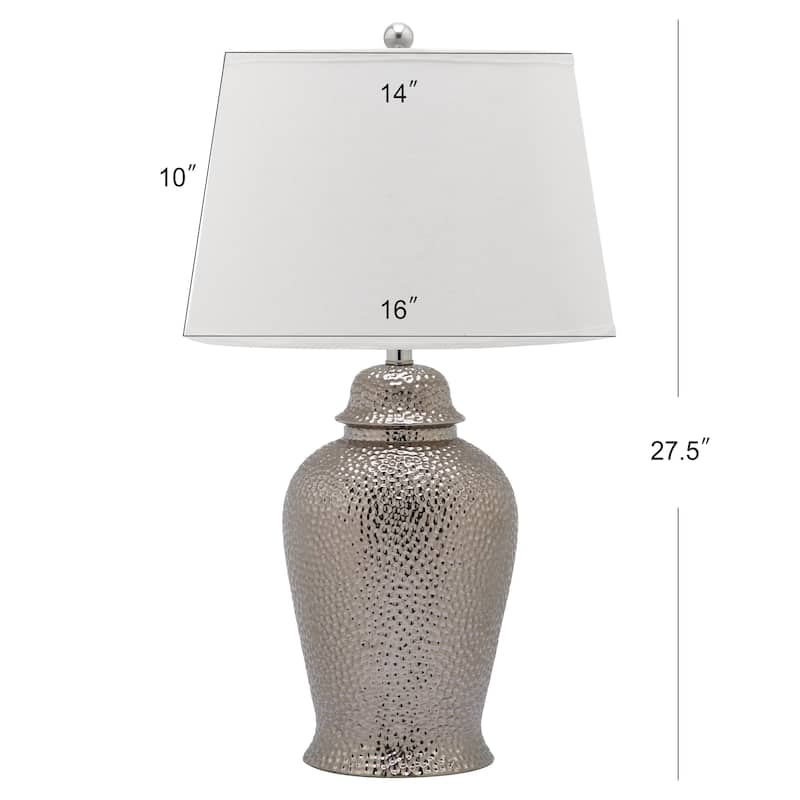 SAFAVIEH Lighting 28-inch Silver Sterling Ginger Jar Lamp (Set of 2) - 16"x16"x27.5"