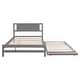 preview thumbnail 15 of 32, Full Size Platform Bed with Adjustable Trundle, Headboard for Added Stability, Pine Wood and MDF Construction, Grey