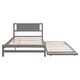 preview thumbnail 15 of 32, Full Size Platform Bed with Adjustable Trundle and Headboard, Grey