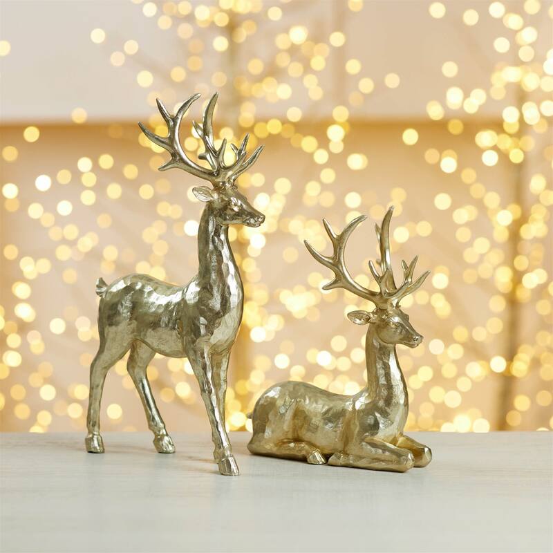 Holiday Deer Figurine (Set of 4) - N/A