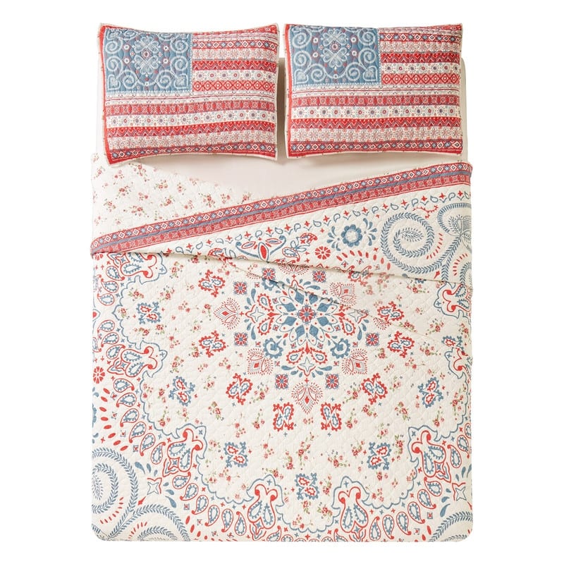 Boho Americana Cotton Reversible Quilt Set by JG Co. by Amie and Jolie Sikes