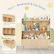 preview thumbnail 10 of 12, Kids Bookshelf and Toy Storage, 3-Tier Wooden Open Bookcase, Baby Book and Toy Storage Display Organizer with Spacious Top Shelf